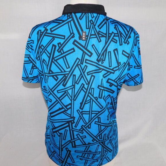 Jamie Sadock Womens L Blue Black Abstract 1/4 Zip Golf Polo Shirt - Picture 11 of 16
